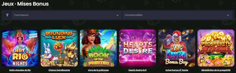 Cashpot Casino jeux