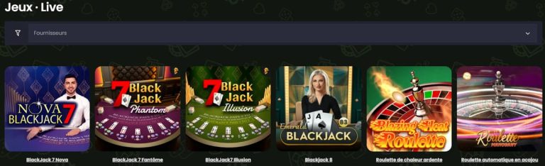 Cashpot Casino jeux live