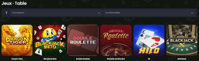 Cashpot Casino jeux table